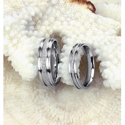 Wide Varieties Pearl Sand Titanium Ring For Lovers