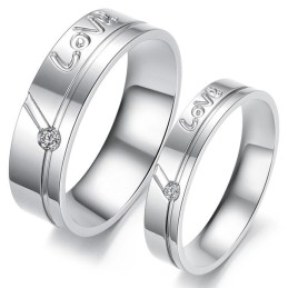 World-Wide Renown Layering Titanium Ring For Lovers With Rhinestone