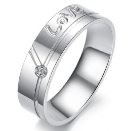 World-Wide Renown Layering Titanium Ring For Lovers With Rhinestone