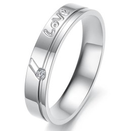 World-Wide Renown Layering Titanium Ring For Lovers With Rhinestone