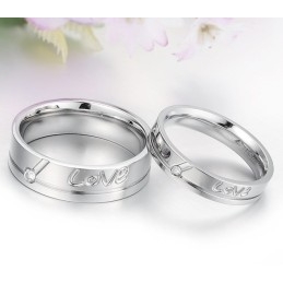 World-Wide Renown Layering Titanium Ring For Lovers With Rhinestone