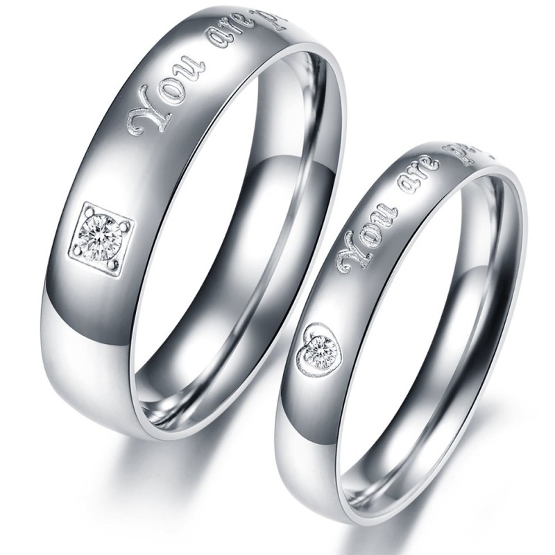Quality And Quantity Assured Titanium Ring For Lovers With Rhinestone Quality And Quantity Assured Titanium Ring For Lovers With Rhinestone