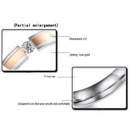 Dependable Performance Titanium Ring For Lovers With Rhinestone