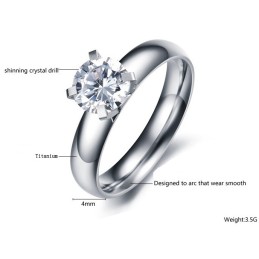 Durable In Use Female Titanium Ring With Rhinestone