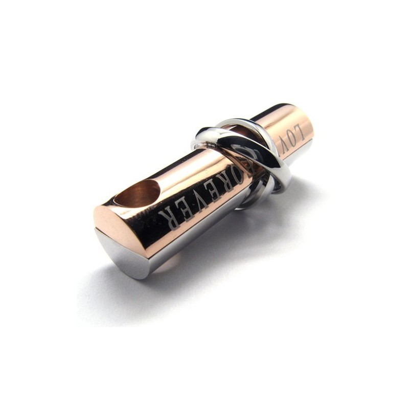 Fashion Love Forever Titanium Necklace Pendant (Coffee Golden)