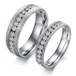 Wide Varieties Pearl Sand Titanium Ring For Lovers
