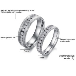 Wide Varieties Pearl Sand Titanium Ring For Lovers