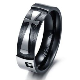 Stable Quality Cross Titanium Ring For Lovers