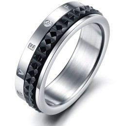 Excellent Quality Endless Love Titanium Ring For Lovers With Rhinestone