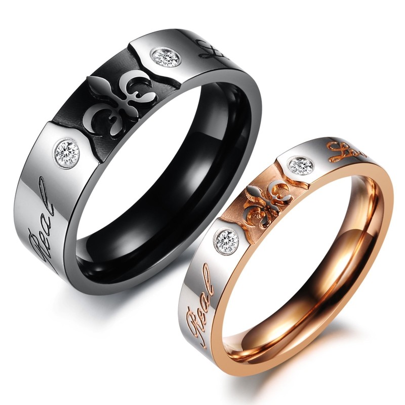 Reliable Quality Decorative Pattern Titanium Ring For Lovers