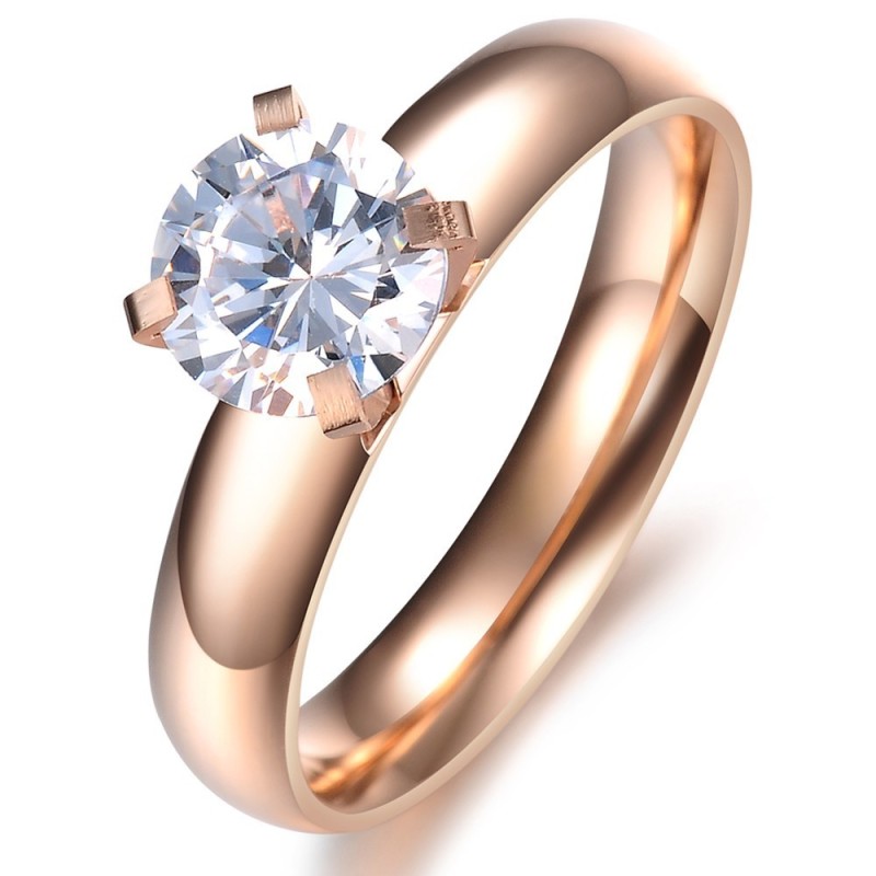 Wide Varieties Female Titanium Ring With Rhinestone Wide Varieties Female Titanium Ring With Rhinestone