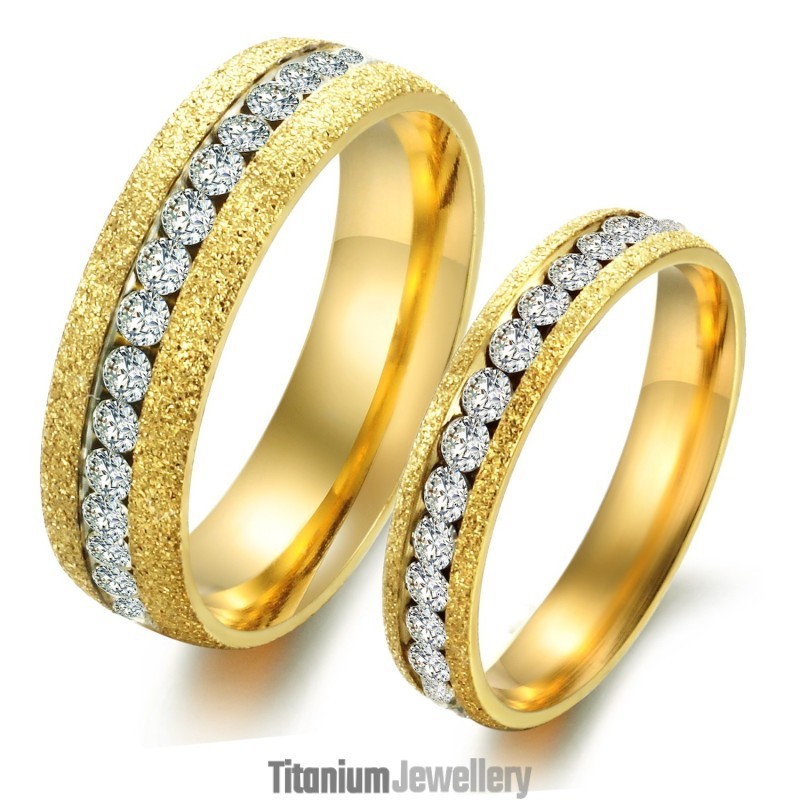 Stable Quality Pearl Sand Titanium Ring For Lovers