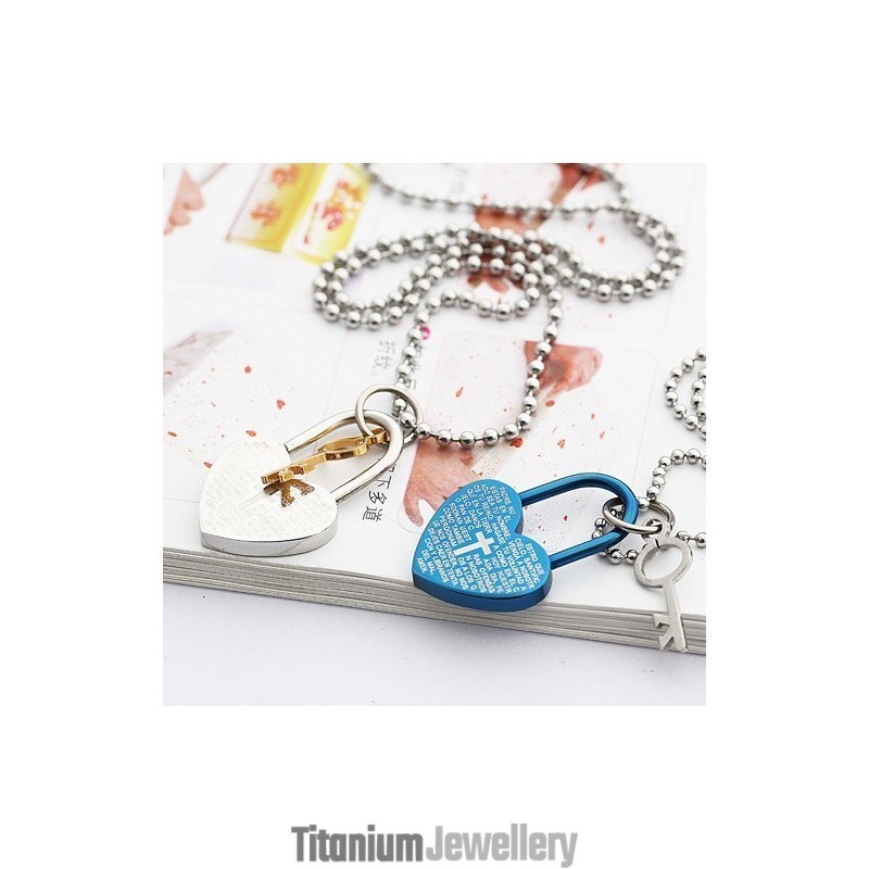 Fashion Bible Love Lock And Key Sweetheart Titanium Necklaces Pendants Fashion Bible Love Lock And Key Sweetheart Titanium Necklaces Pendants