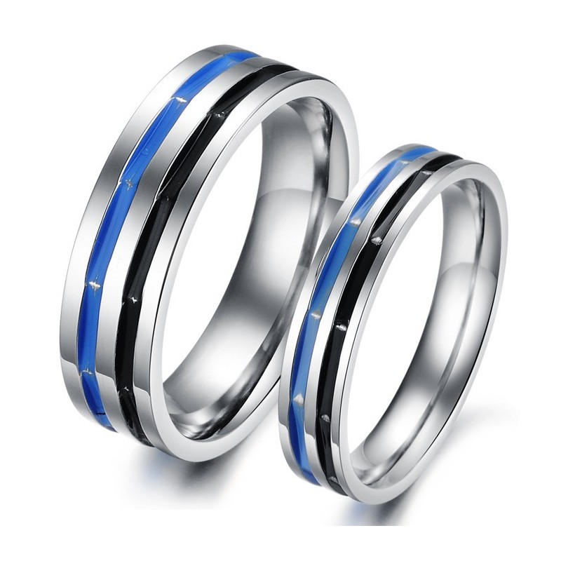 Easy To Use Blue-Black Titanium Ring For Lovers Easy To Use Blue-Black Titanium Ring For Lovers