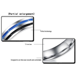 Easy To Use Blue-Black Titanium Ring For Lovers