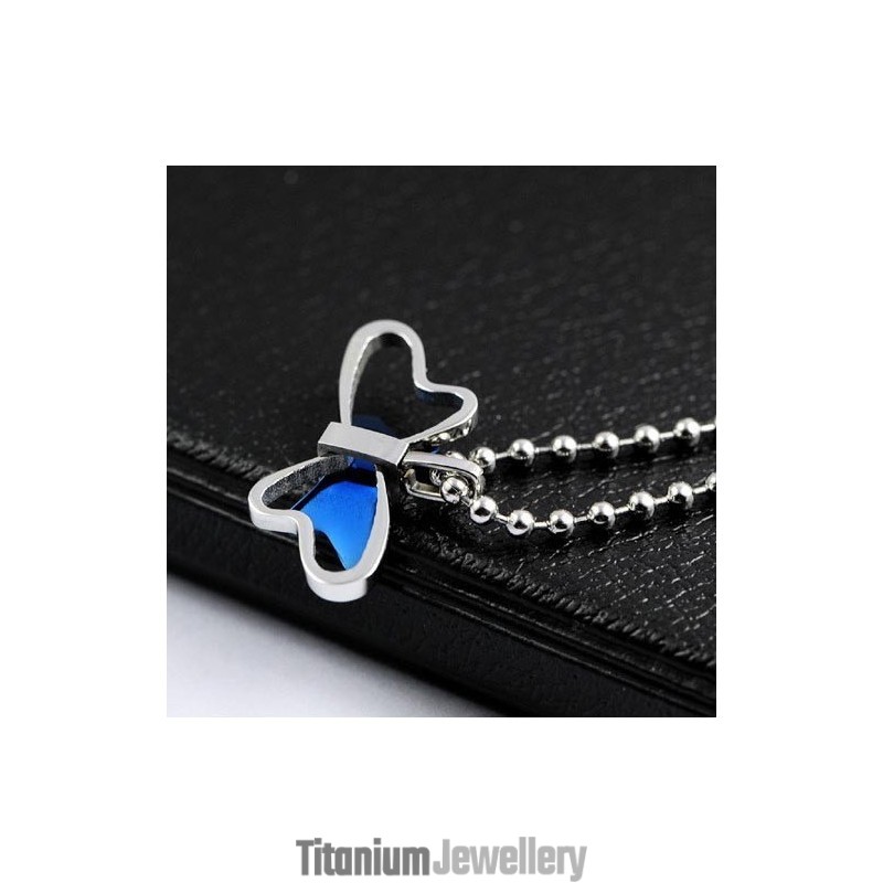 Graceful Exquisite Butterfly Titanium Necklace Pendant