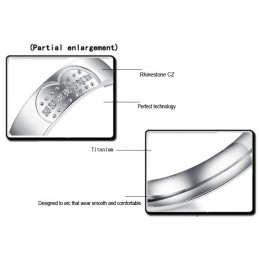 High Quality Sweetheart Titanium Ring For Lovers With Rhinestone