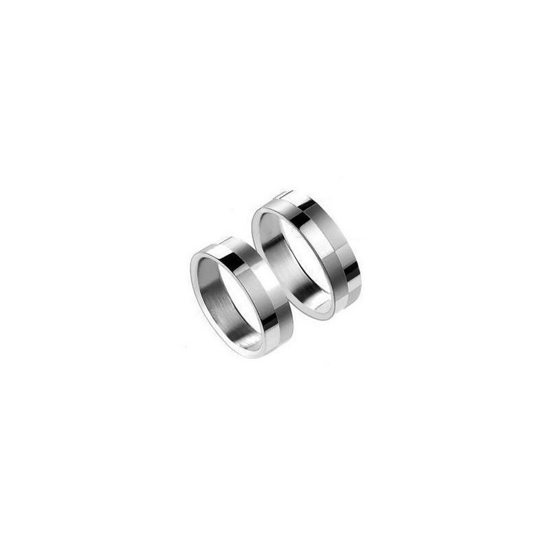 Quality And Quantity Assured Grid Titanium Ring For Lovers