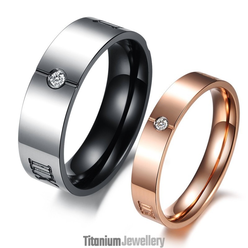 Dependable Performance Roman Numerals Titanium Ring For Lovers Dependable Performance Roman Numerals Titanium Ring For Lovers