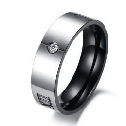 Dependable Performance Roman Numerals Titanium Ring For Lovers