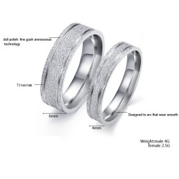 Durable In Use Pearl Sand Titanium Ring For Lovers