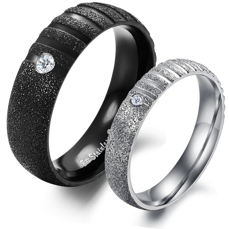 Stable Quality Pearl Sand Titanium Ring For Lovers Stable Quality Pearl Sand Titanium Ring For Lovers