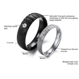 Stable Quality Pearl Sand Titanium Ring For Lovers