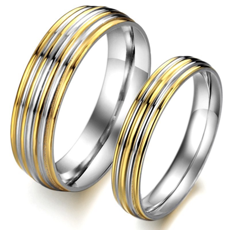 Superior Quality Golden Titanium Ring For Lovers Superior Quality Golden Titanium Ring For Lovers