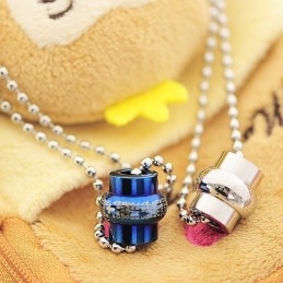 Classical Blue Style Bible Titanium Couple Necklace And Pendant (One Pair)