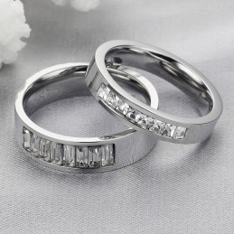 Wide Varieties Titanium Ring For Lovers With Rhinestone