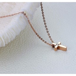 The Queen Of Quality Cross Titanium Necklace With Rhinestone