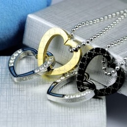 Fashion Couple Sweetheart Titanium Pendant And Necklace (One Pair)