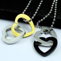 Fashion Couple Sweetheart Titanium Pendant And Necklace (One Pair)