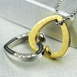 Fashion Couple Sweetheart Titanium Pendant And Necklace (One Pair)
