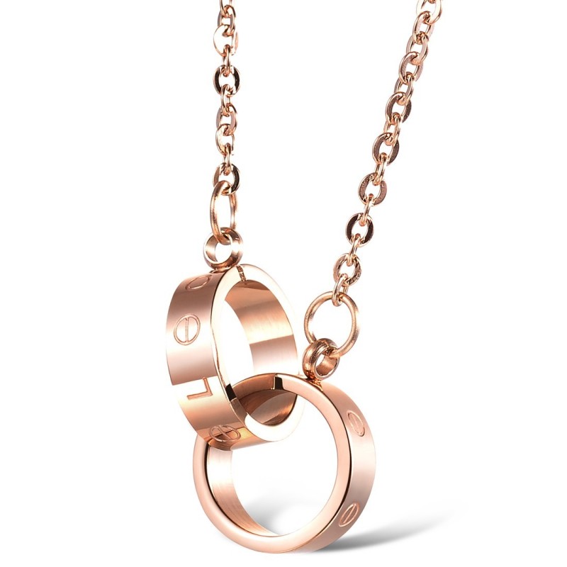 High Quality Female Phase Ring Titanium Necklace High Quality Female Phase Ring Titanium Necklace