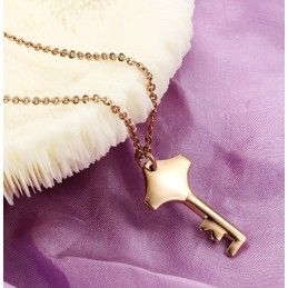 Reliable Reputation Female Key Titanium Necklace