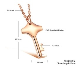 Reliable Reputation Female Key Titanium Necklace