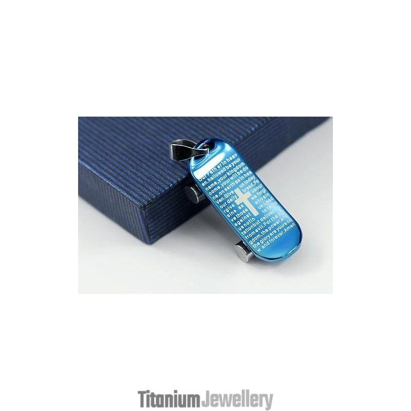 Man Blue Cross Bible Skateboard Pendant And Necklace Man Blue Cross Bible Skateboard Pendant And Necklace