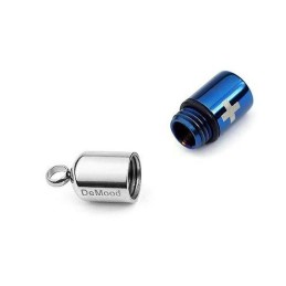 Blue Silver Pure Titanium Pill Pendant Cross Necklace
