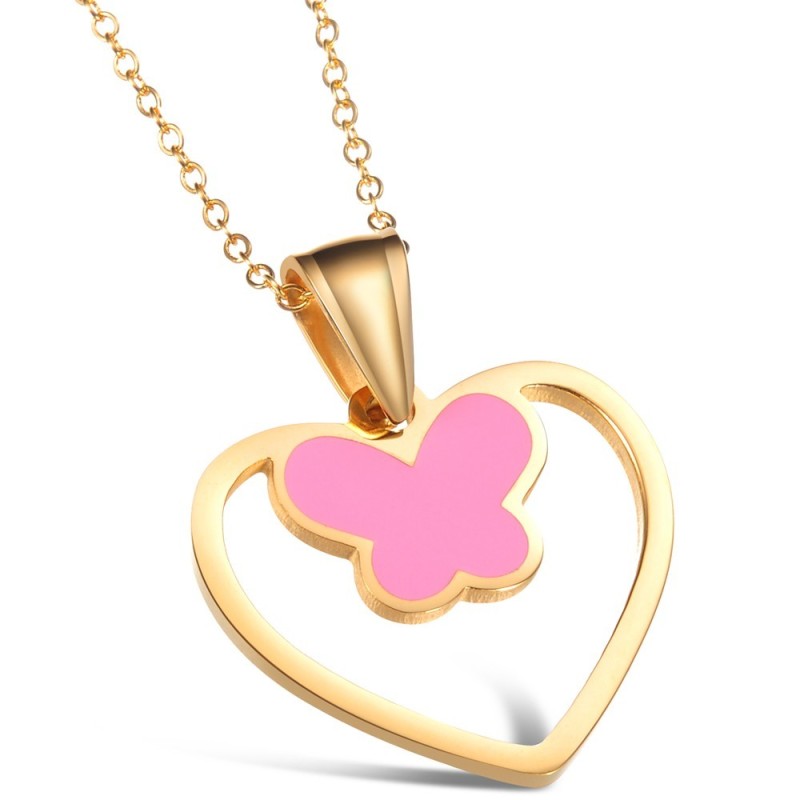 Well-Known For Its Fine Quality Female Butterfly Shape Titanium Necklace
