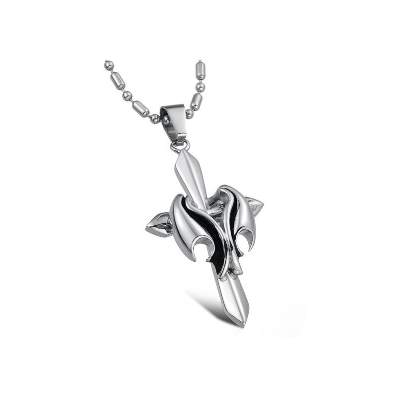 Stable Quality Male Cross Titanium Necklace