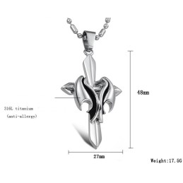 Stable Quality Male Cross Titanium Necklace