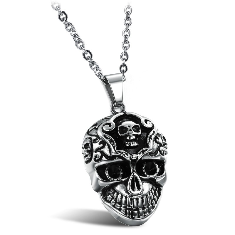 Superior Quality Male Skull Titanium Necklace Superior Quality Male Skull Titanium Necklace