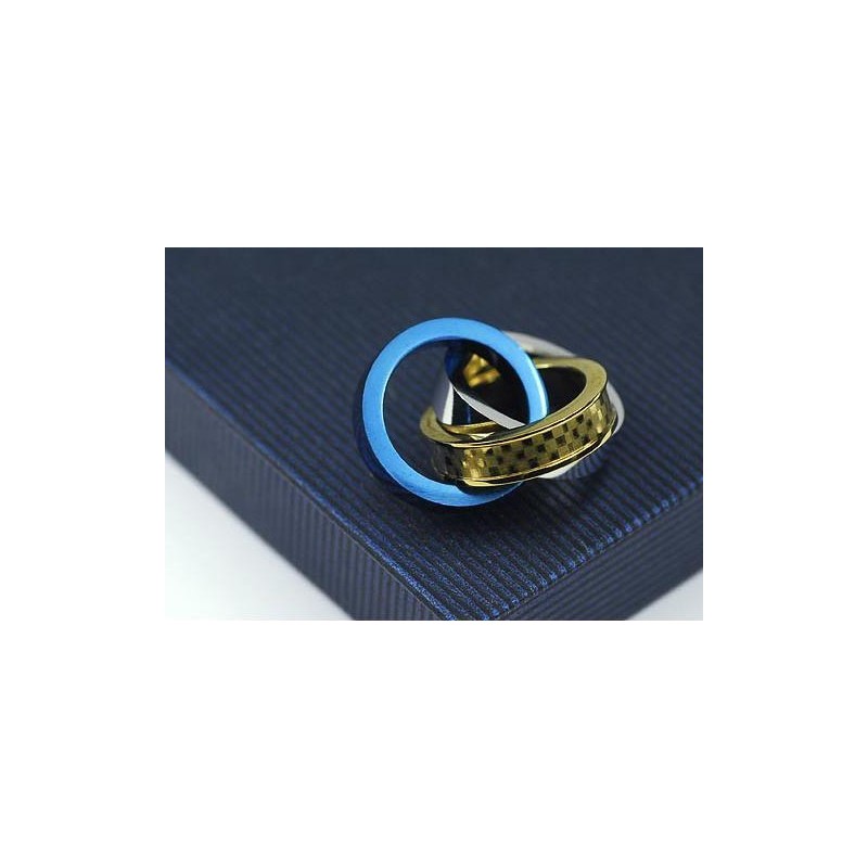 Fashion Three Color Rings Pendant And Titanium Necklace