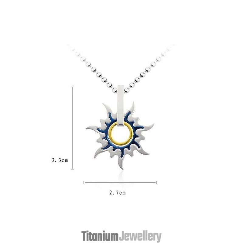 Fashion Pure Titanium Men's Pendants And Necklace Sun Whell Fashion Pure Titanium Men's Pendants And Necklace Sun Whell