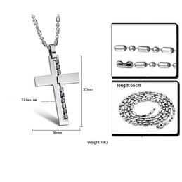Quality And Quantity Assured Male Cross Titanium Necklace