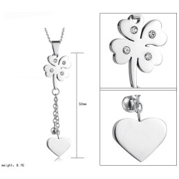 Quality And Quantity Assured Female Clover Shape Titanium Necklace