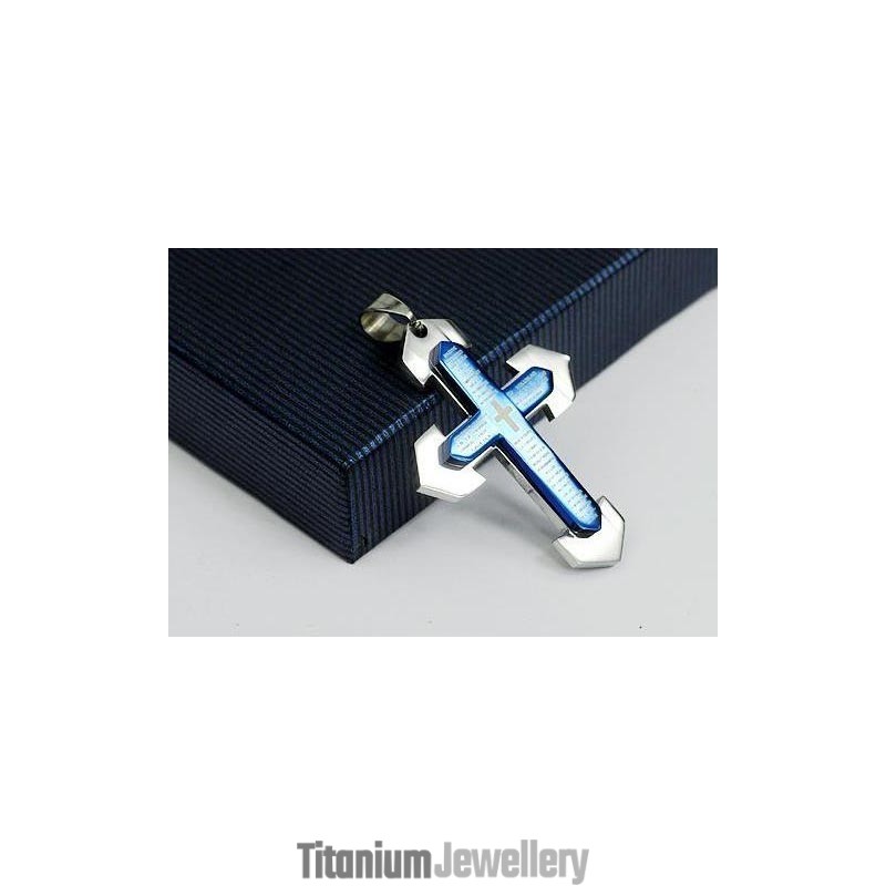 Bible Cross Titanium Pendant And Necklace