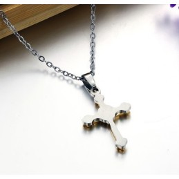 Easy To Use Female Cross Titanium Necklace With Rhinestone