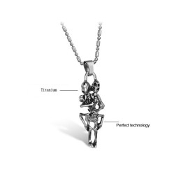 Stable Quality Male Skull Titanium Necklace